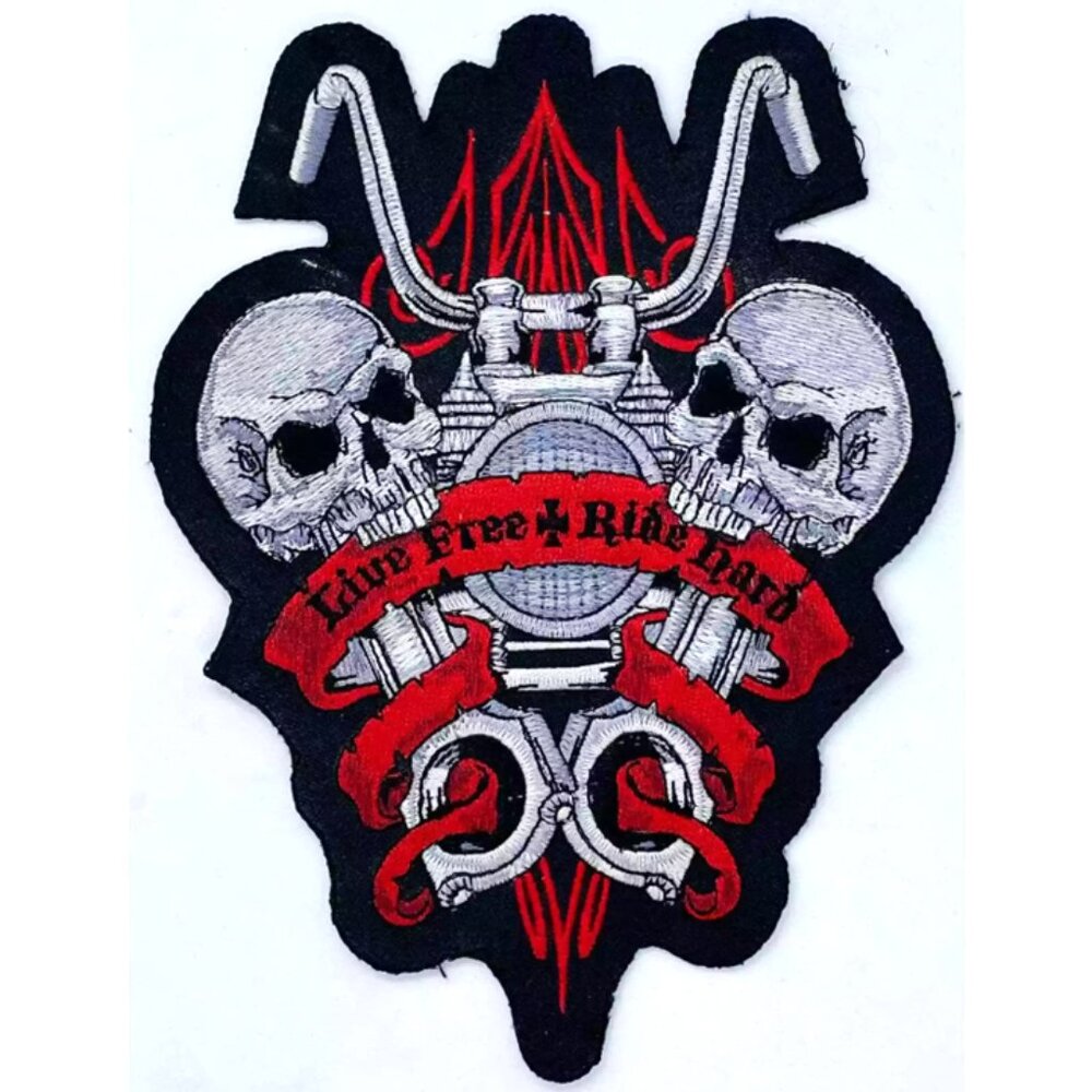 Lethal Threat Live Free & Ride Hard Patch, 7-1/8" x 5-3/8", LT30071